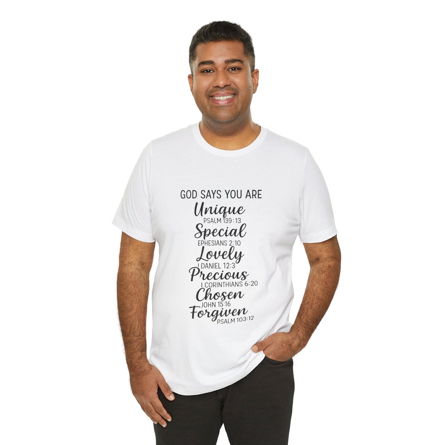 Inspirational Quote Tee, God Says You Are Unique T-Shirt, Faith Apparel, Christian Gift, Motivational Wear