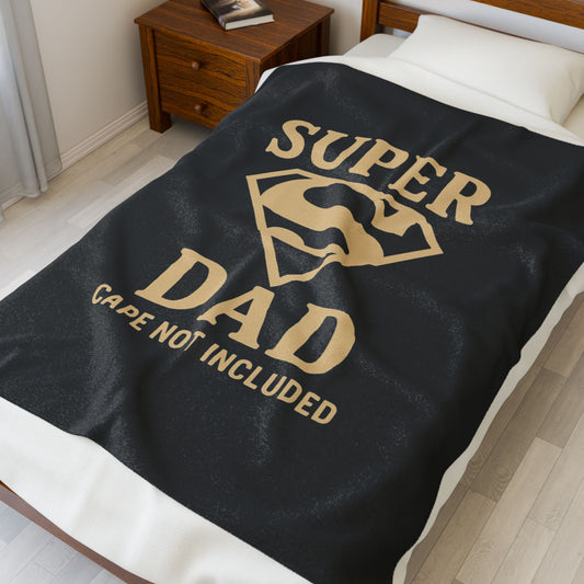 Fleece Super Dad Blanket, Cozy Throw for Father's Day, Gift for New Dads, Soft Plush Blanket for Family, Warm Home Decor