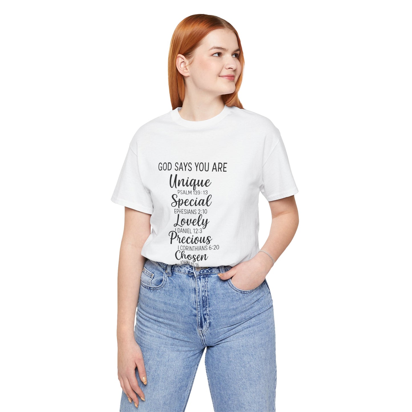 Inspirational Quote Tee, God Says You Are Unique T-Shirt, Faith Apparel, Christian Gift, Motivational Wear